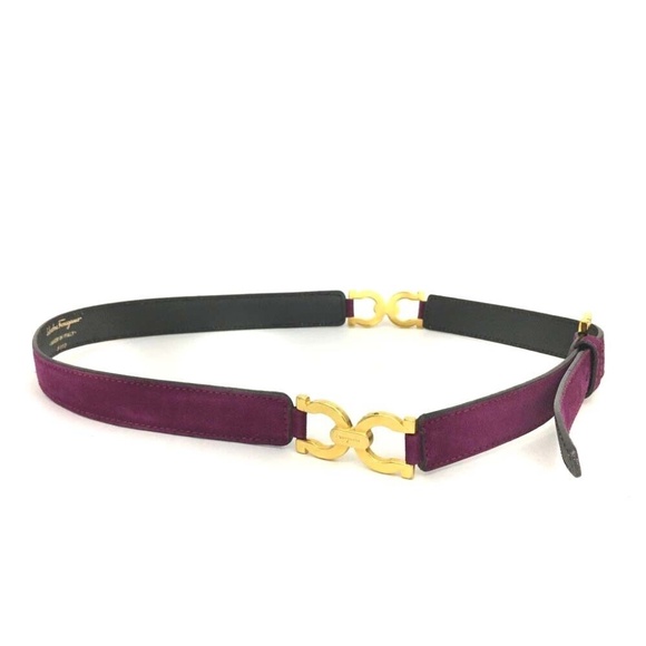 EUC Salvatore Ferragamo Gancini Suede Leather 72cm (28 inches) Belt - Picture 9 of 14